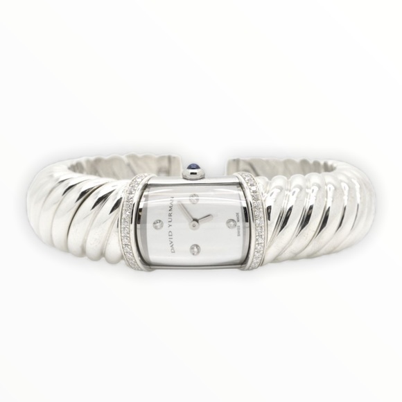 David Yurman T-209M 925 Diamond Bezel Cuff watch - Picture 1 of 11